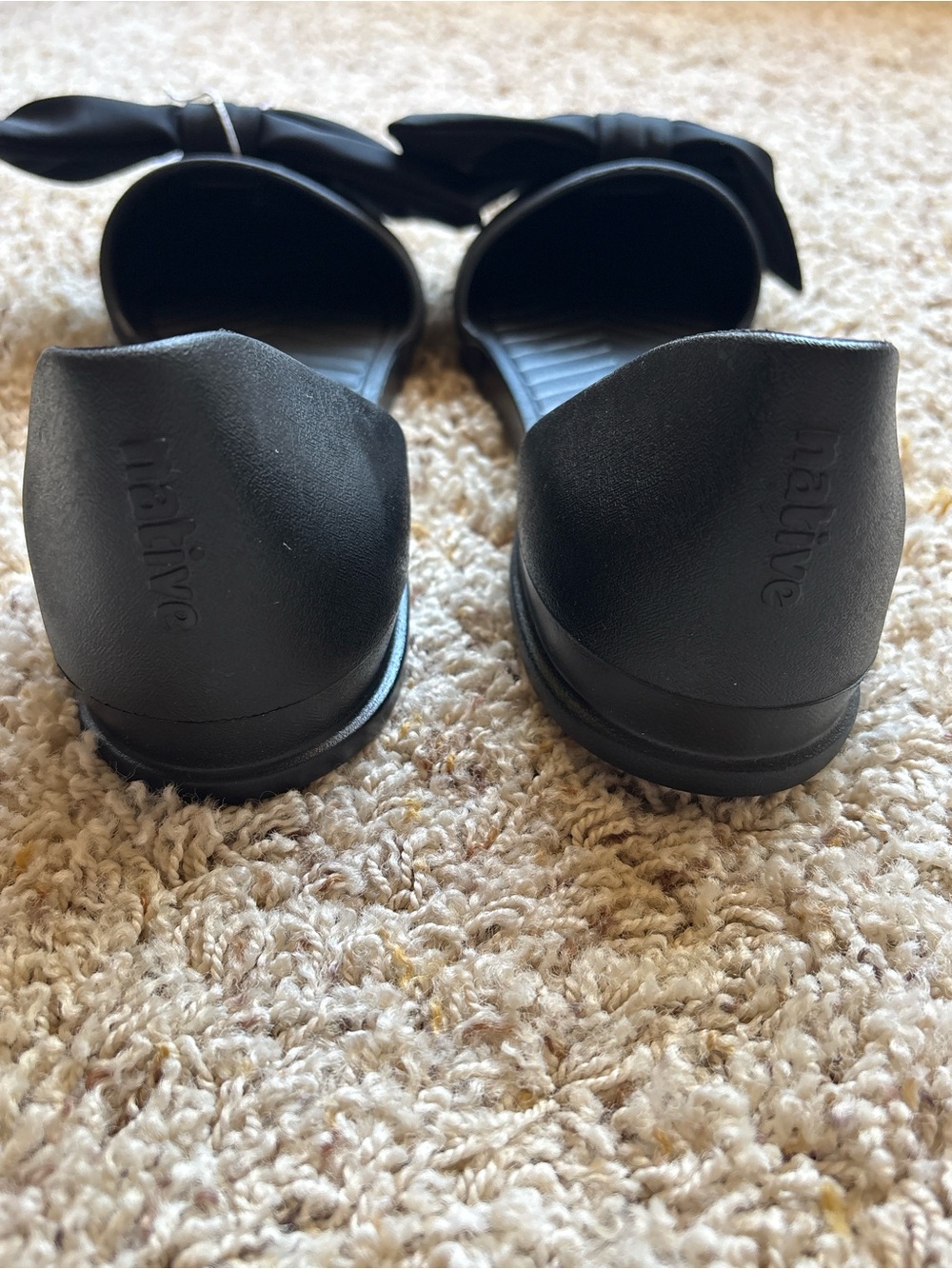 Beth Richards x Native Women's Black Audrey Bow Pointed Toe Flats 7 and 9 NWT - Picture 6 of 9